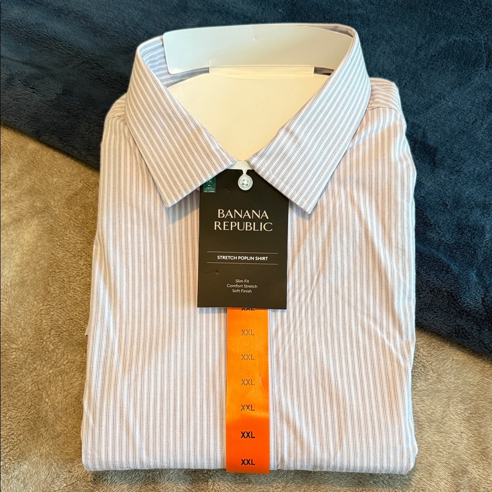 Banana Republic Men's Lavender Pinstripe Dress Shirt